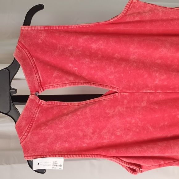Jumpsuit 22/24 Lane Bryant Romper Livi Crop Pant French Terry Coral Tie Dye NWT - Picture 4 of 6